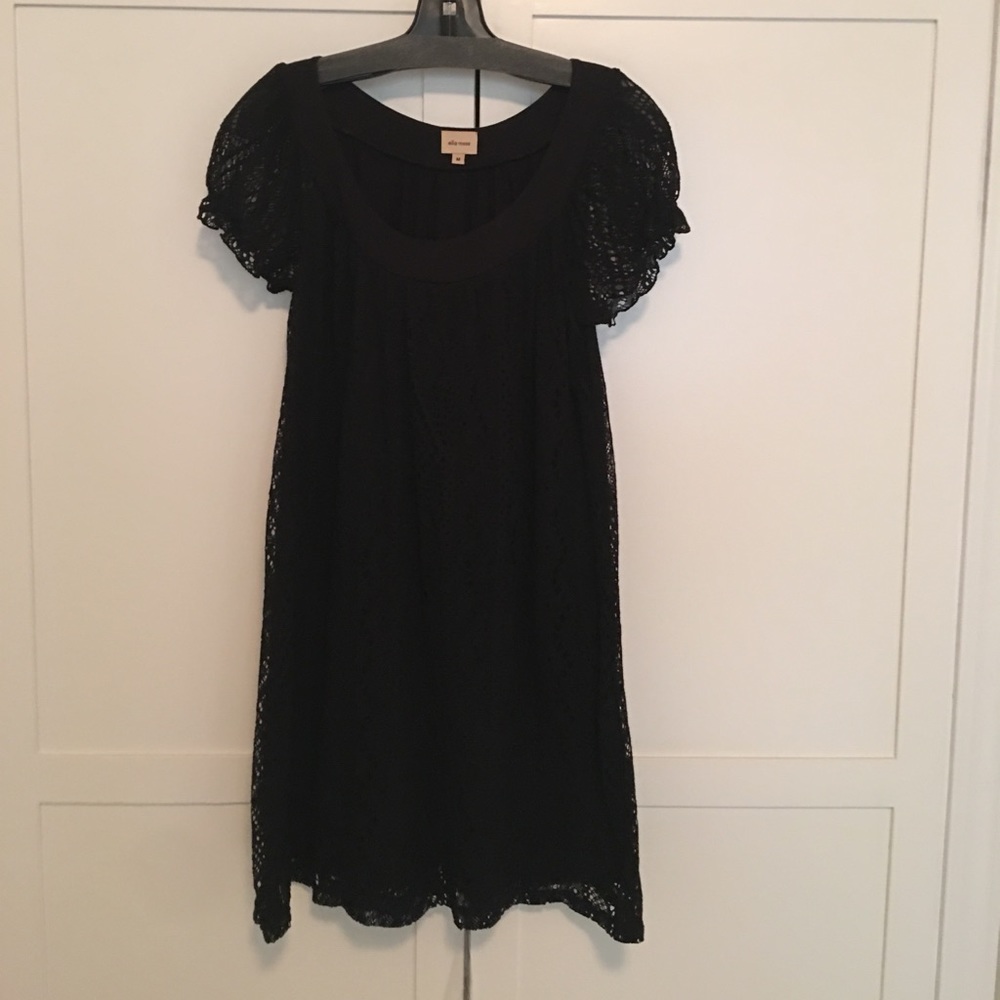 Ella Moss Black Crocheted Dress